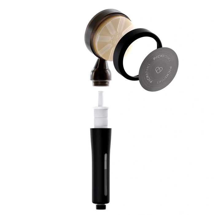 PICKI NIKI Shower Head complete pack shot with all components