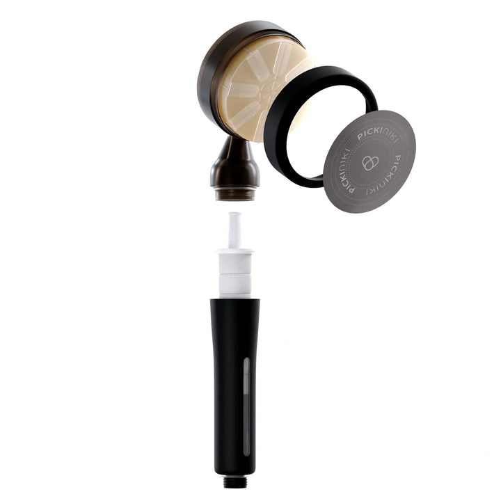PICKI NIKI Shower Head complete pack shot with all components