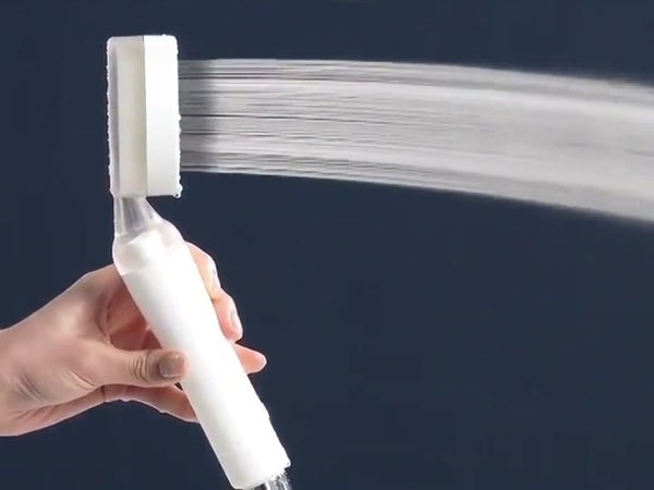 PICKI NIKI filtered shower head in use - the spray at full flow