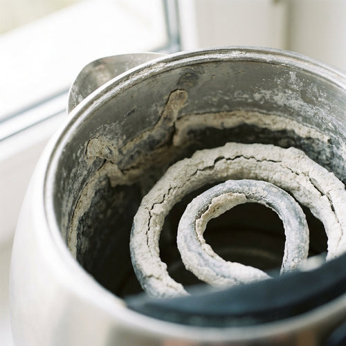 Limescale build-up inside an electric kettle